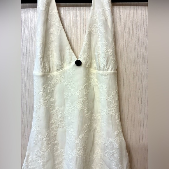 Y2K White Lace Halter Mini Dress Coquette Backless Crochet Summer Party Dress xs - Picture 3 of 9